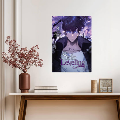 Solo Leveling Poster | Sung Jinwoo | Manhwa Volume 8 Cover - Anime Poster