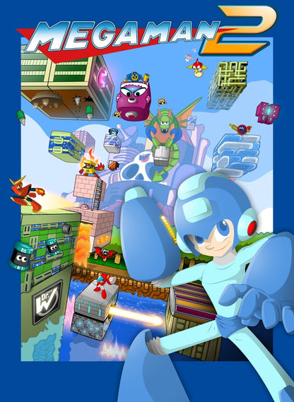 Mega Man 2 Poster | 1988 Game Cover Art - Video Games Poster
