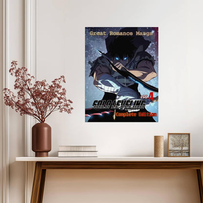 Solo Leveling Poster | Sung Jinwoo with a Dagger | Manhwa Cover Art - Anime Poster