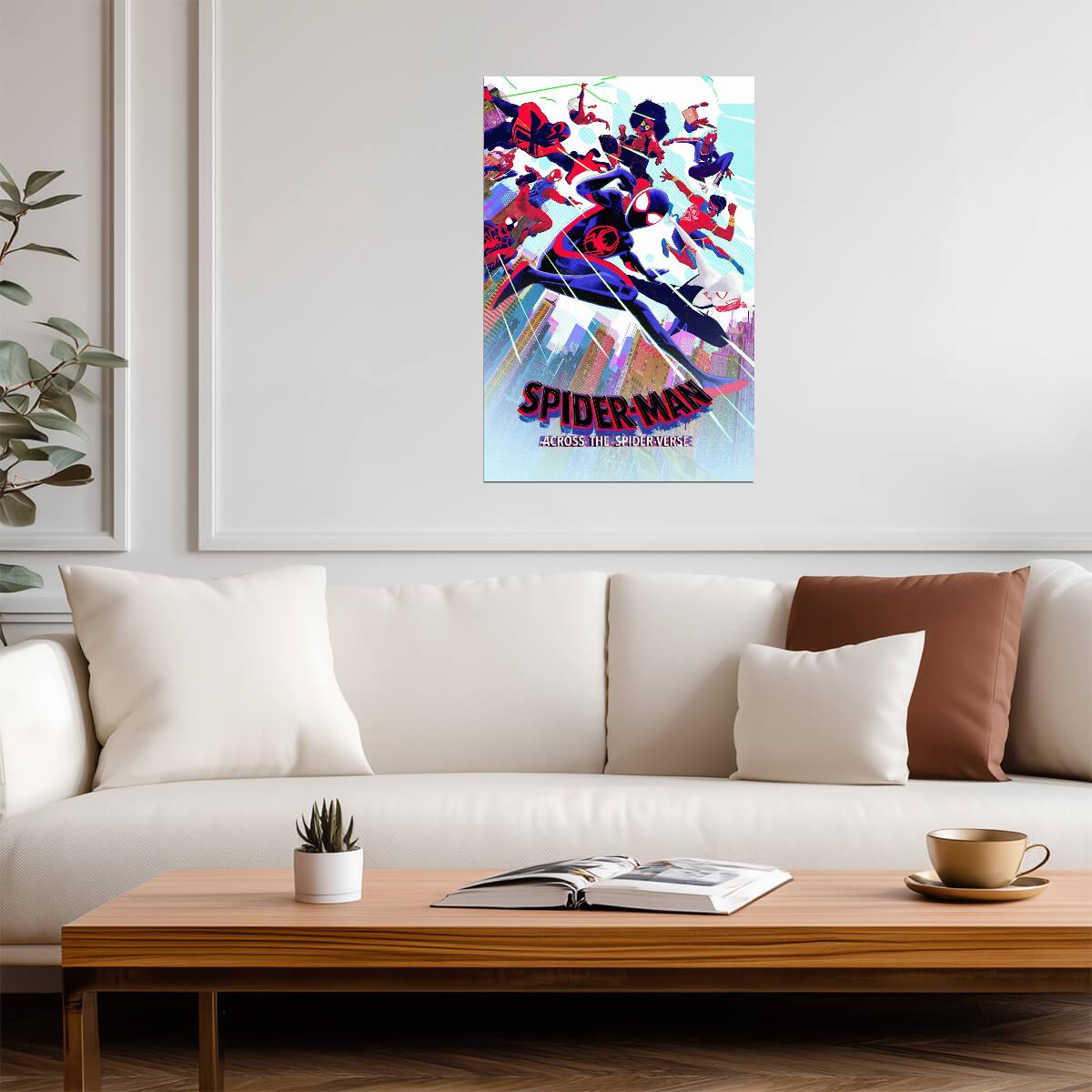 Spider-Man Across the Spider-Verse Movie Poster | Miles and the Spider Society Illustration - Movies & TV Poster