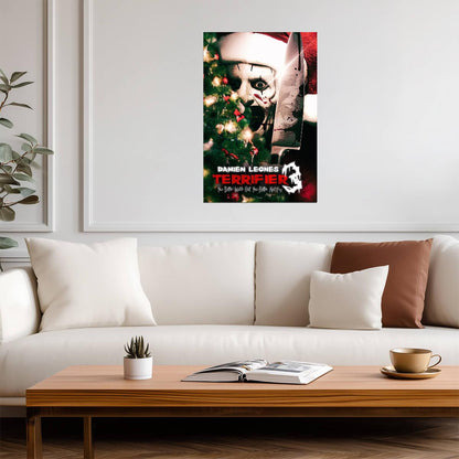 Terrifier 3 Movie Poster | Art the Clown Beside a Christmas Tree - Movies & TV Poster