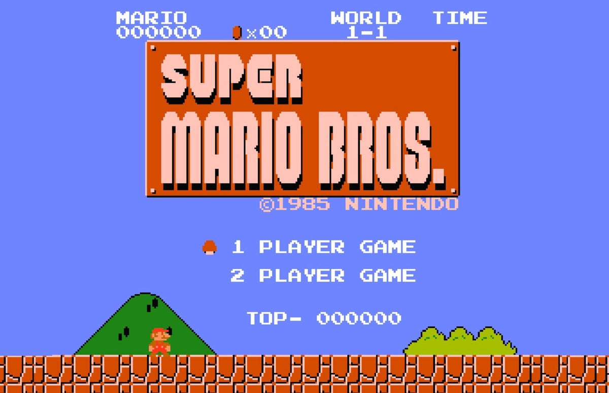Super Mario Bros. Poster | 1985 Game Title Screen - Video Games Poster