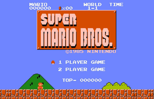 Super Mario Bros. Poster | 1985 Game Title Screen - Video Games Poster