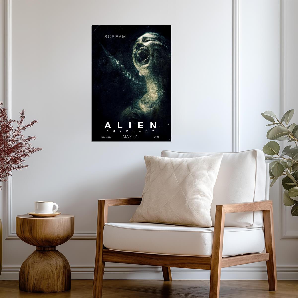 Alien Covenant Horror Movie Poster | Screaming Face - Movies & TV Poster