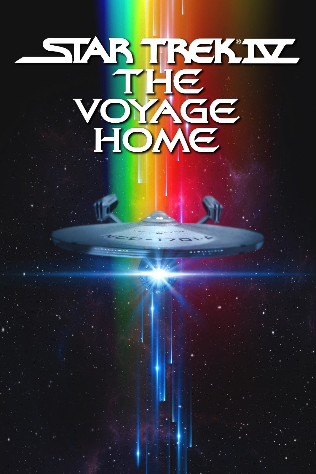 Star Trek IV The Voyage Home Movie Poster | USS Enterprise in a Rainbow Beam - Movies & TV Poster