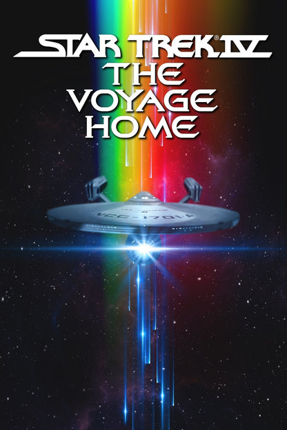 Star Trek IV The Voyage Home Movie Poster | USS Enterprise in a Rainbow Beam - Movies & TV Poster