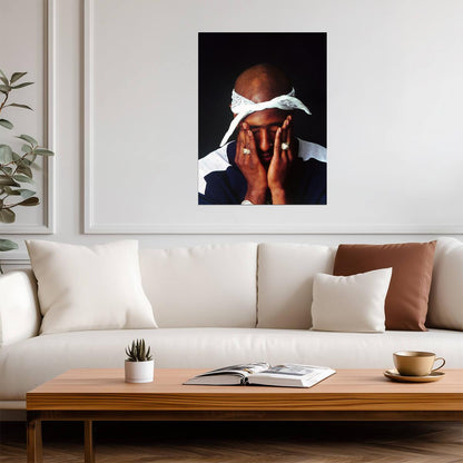 Tupac Shakur Poster | Hands Over Eyes Portrait Photo - Music Poster