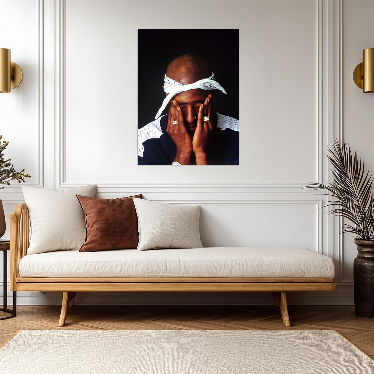 Tupac Shakur Poster | Hands Over Eyes Portrait Photo - Music Poster