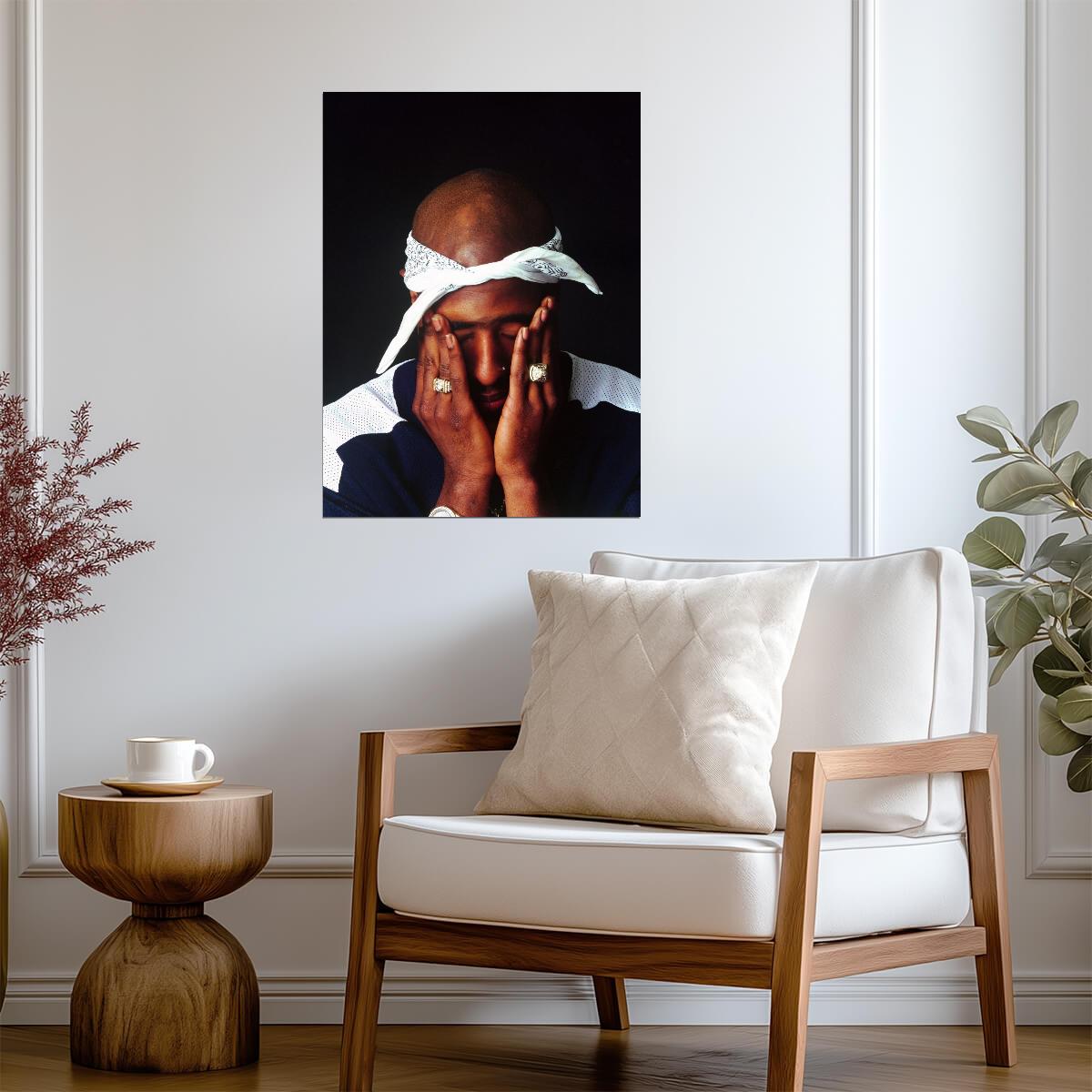 Tupac Shakur Poster | Hands Over Eyes Portrait Photo - Music Poster