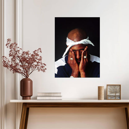 Tupac Shakur Poster | Hands Over Eyes Portrait Photo - Music Poster