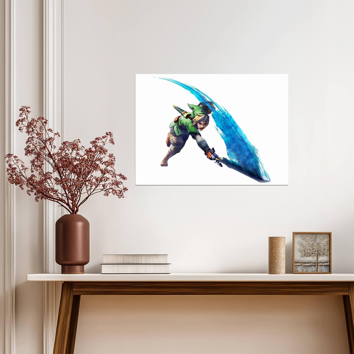 The Legend of Zelda: Skyward Sword Poster | Link with the Master Sword - Video Games Poster