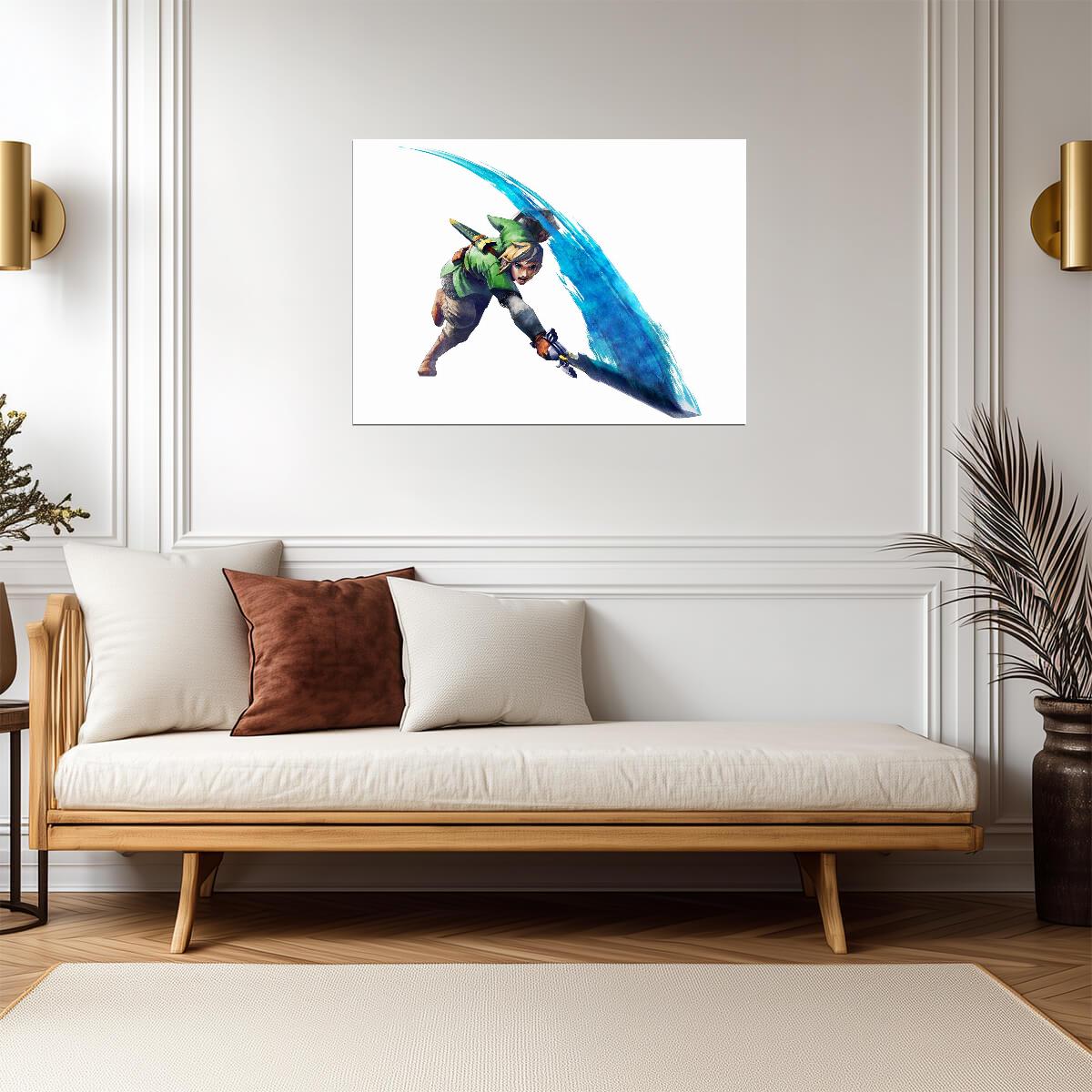 The Legend of Zelda: Skyward Sword Poster | Link with the Master Sword - Video Games Poster