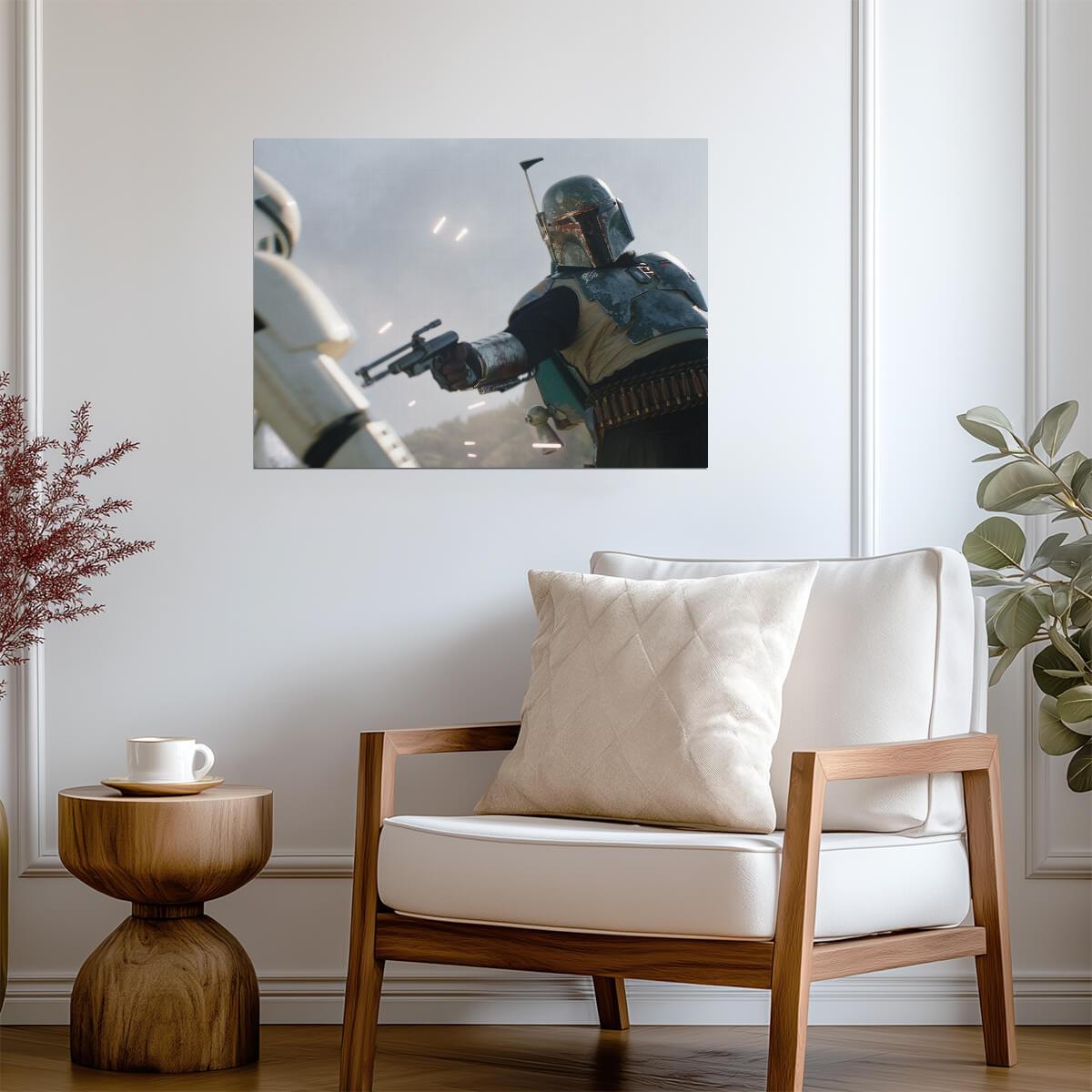 The Book of Boba Fett TV Series Poster | Boba Fett Facing a Stormtrooper - Movies & TV Poster
