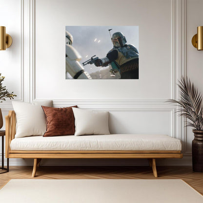 The Book of Boba Fett TV Series Poster | Boba Fett Facing a Stormtrooper - Movies & TV Poster