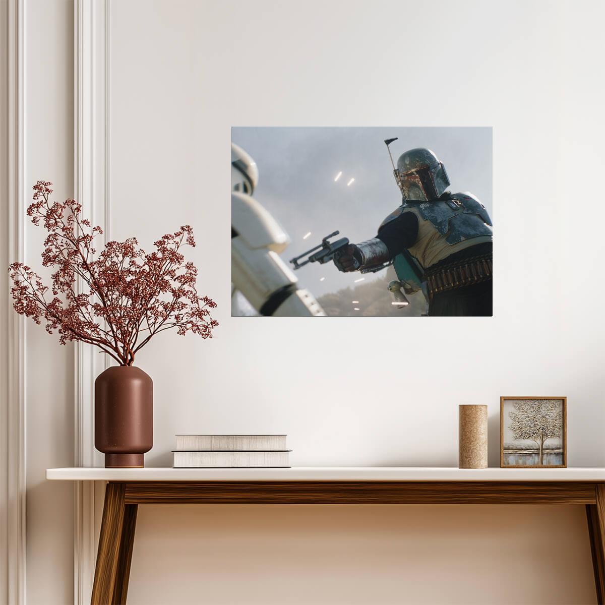 The Book of Boba Fett TV Series Poster | Boba Fett Facing a Stormtrooper - Movies & TV Poster