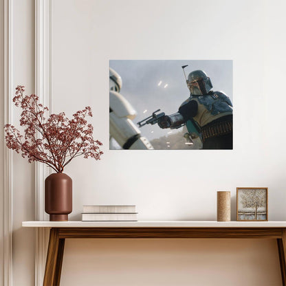 The Book of Boba Fett TV Series Poster | Boba Fett Facing a Stormtrooper - Movies & TV Poster