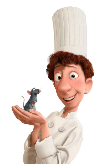 Ratatouille Movie Poster | Linguini Holding Remy on White - Movies & TV Poster