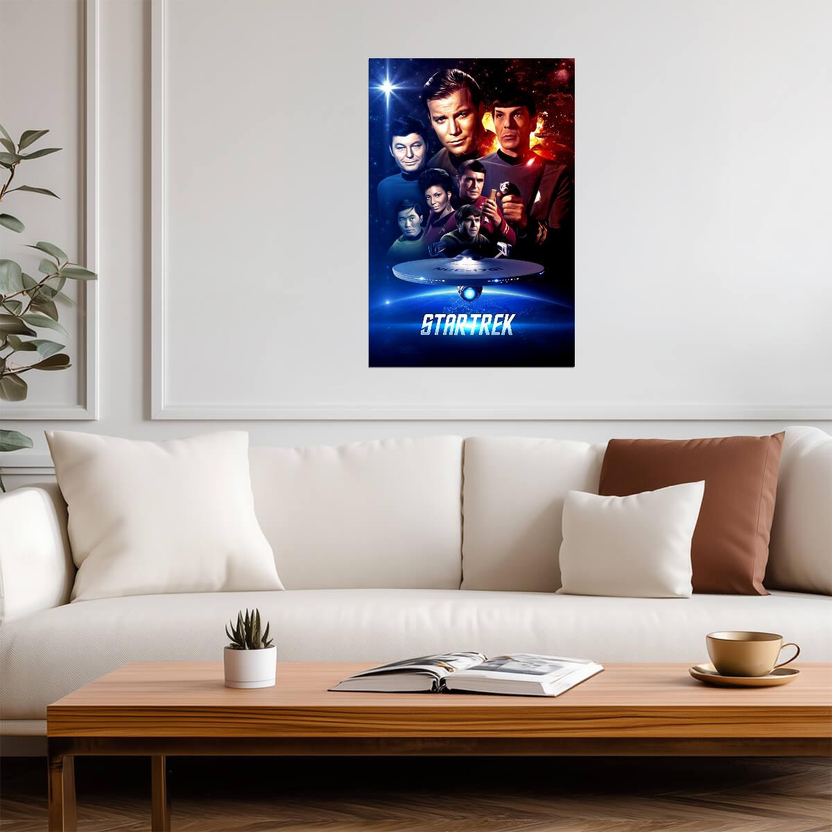 Star Trek The Original Series TV Series Poster | Captain Kirk and Spock Cast Montage - Movies & TV Poster