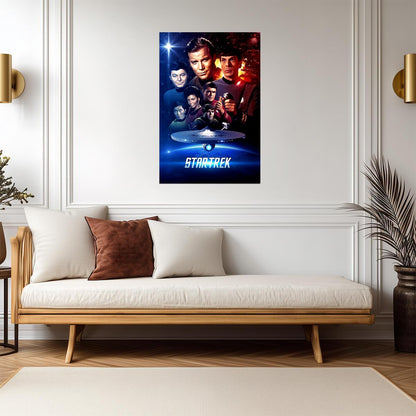 Star Trek The Original Series TV Series Poster | Captain Kirk and Spock Cast Montage - Movies & TV Poster