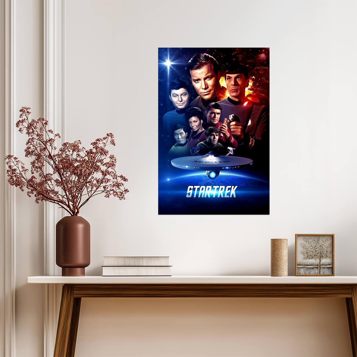 Star Trek The Original Series TV Series Poster | Captain Kirk and Spock Cast Montage - Movies & TV Poster