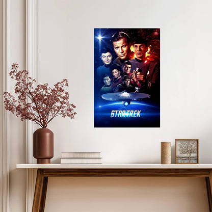 Star Trek The Original Series TV Series Poster | Captain Kirk and Spock Cast Montage - Movies & TV Poster