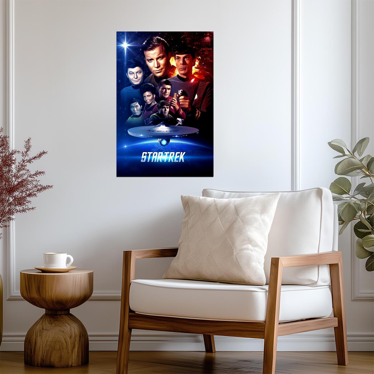 Star Trek The Original Series TV Series Poster | Captain Kirk and Spock Cast Montage - Movies & TV Poster