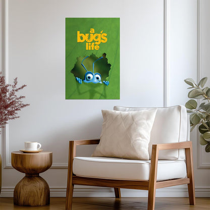 A Bug's Life Flik Poster | Ant Peeking Through a Leaf - Movies & TV Poster