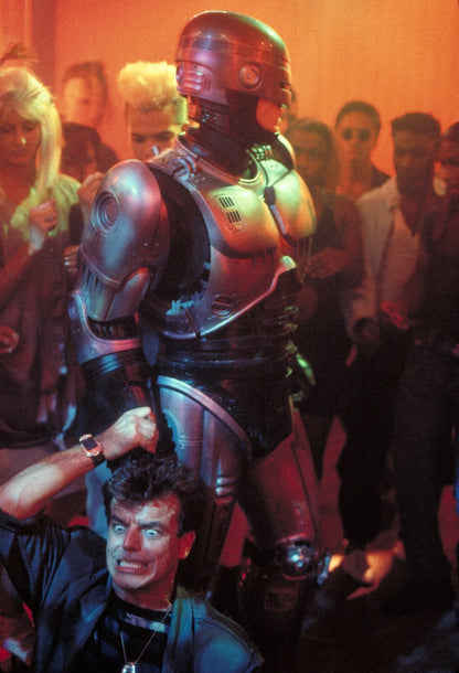 RoboCop 1987 Movie Poster | RoboCop in a Crowd with Injured Man - Movies & TV Poster