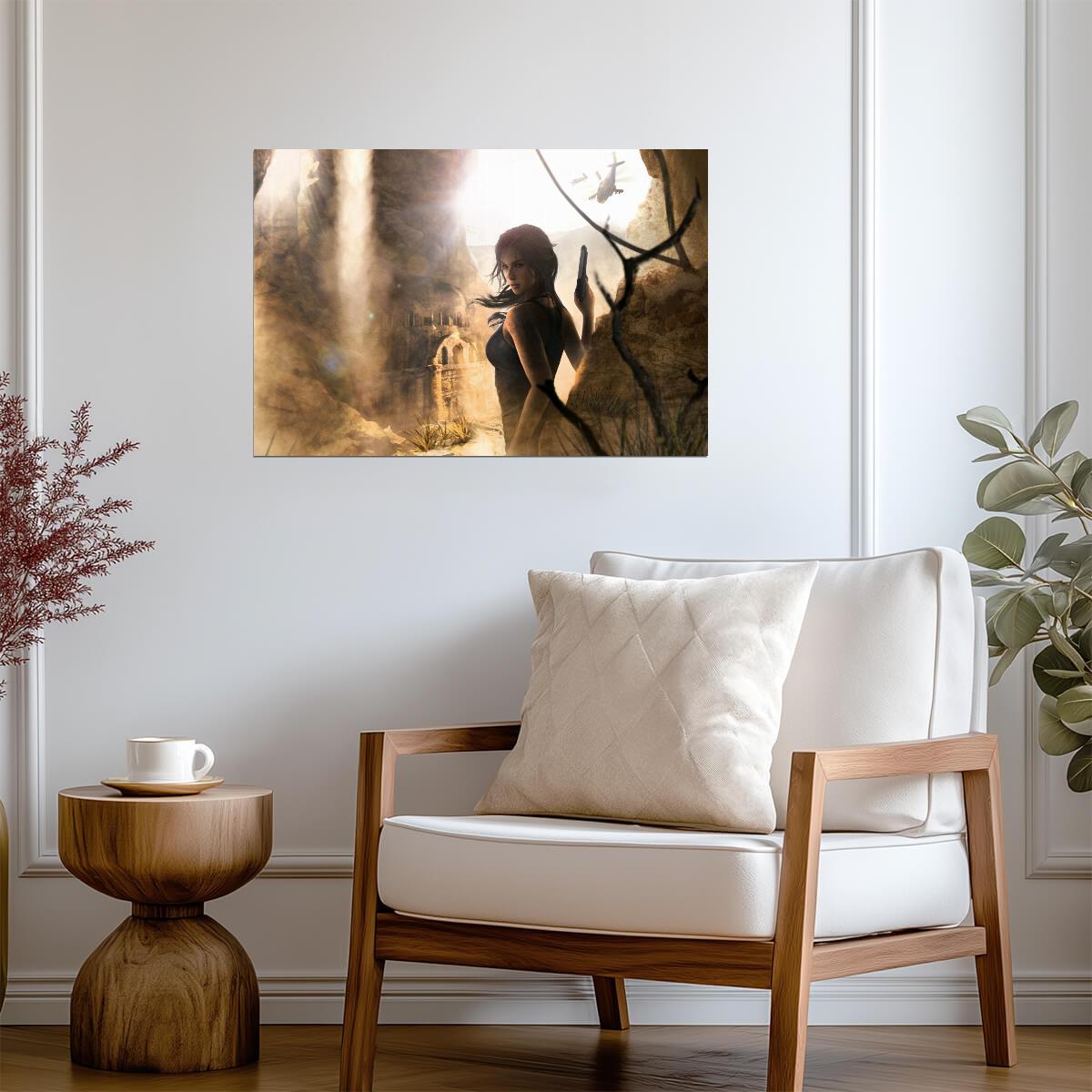 Tomb Raider Poster | Lara Croft Exploring Sunlit Ancient Ruins - Video Games Poster