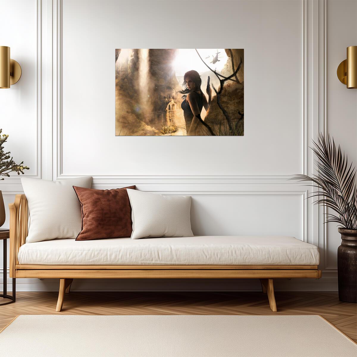 Tomb Raider Poster | Lara Croft Exploring Sunlit Ancient Ruins - Video Games Poster