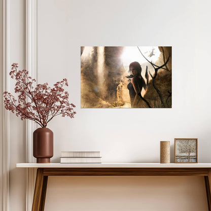 Tomb Raider Poster | Lara Croft Exploring Sunlit Ancient Ruins - Video Games Poster