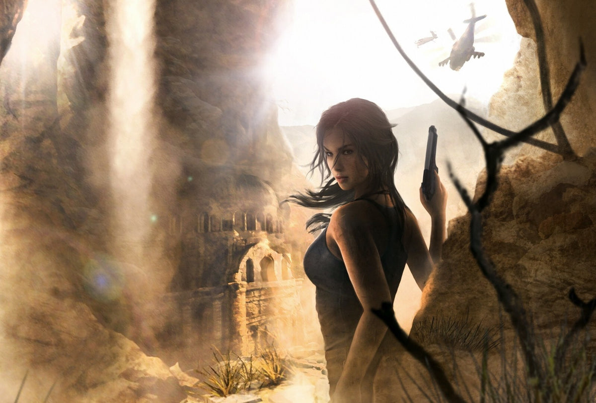 Tomb Raider Poster | Lara Croft Exploring Sunlit Ancient Ruins - Video Games Poster