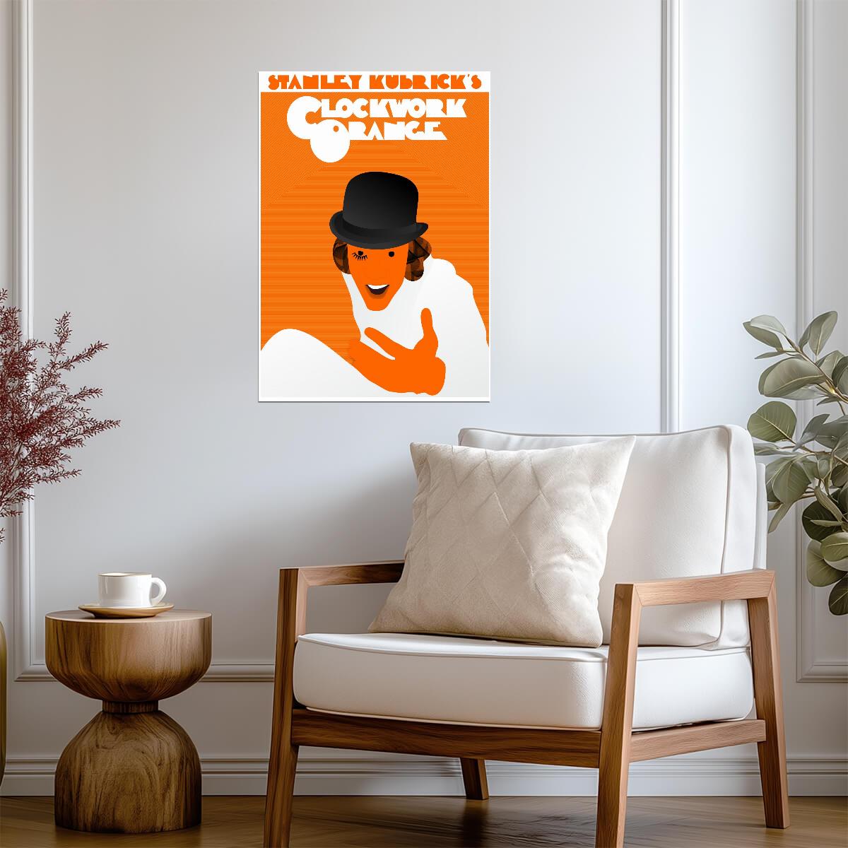 A Clockwork Orange Alex DeLarge Poster | Illustrated Portrait Print - Movies & TV Poster