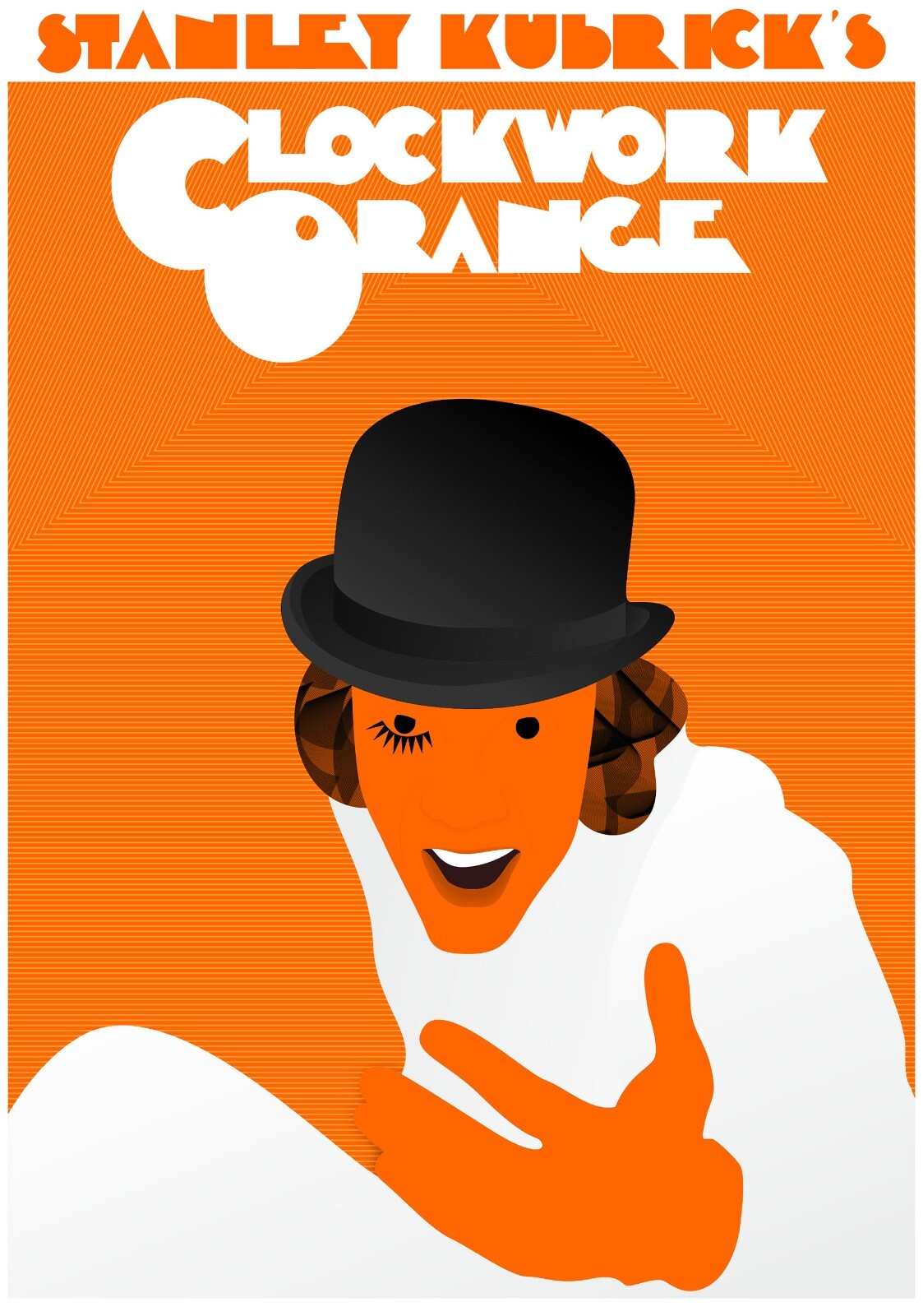 A Clockwork Orange Alex DeLarge Poster | Illustrated Portrait Print - Movies & TV Poster