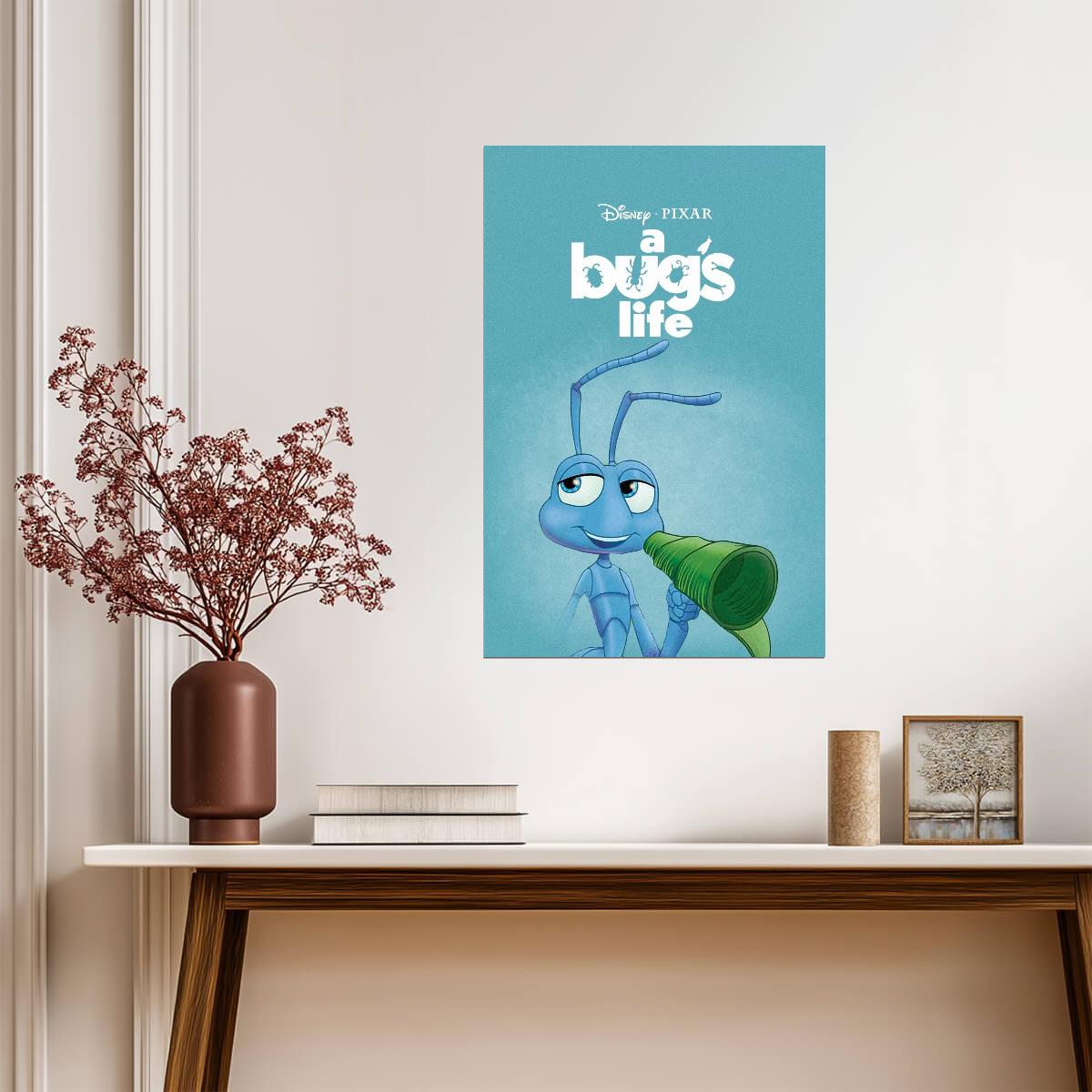 A Bug's Life Flik with a Leaf Megaphone Poster - Movies & TV Poster
