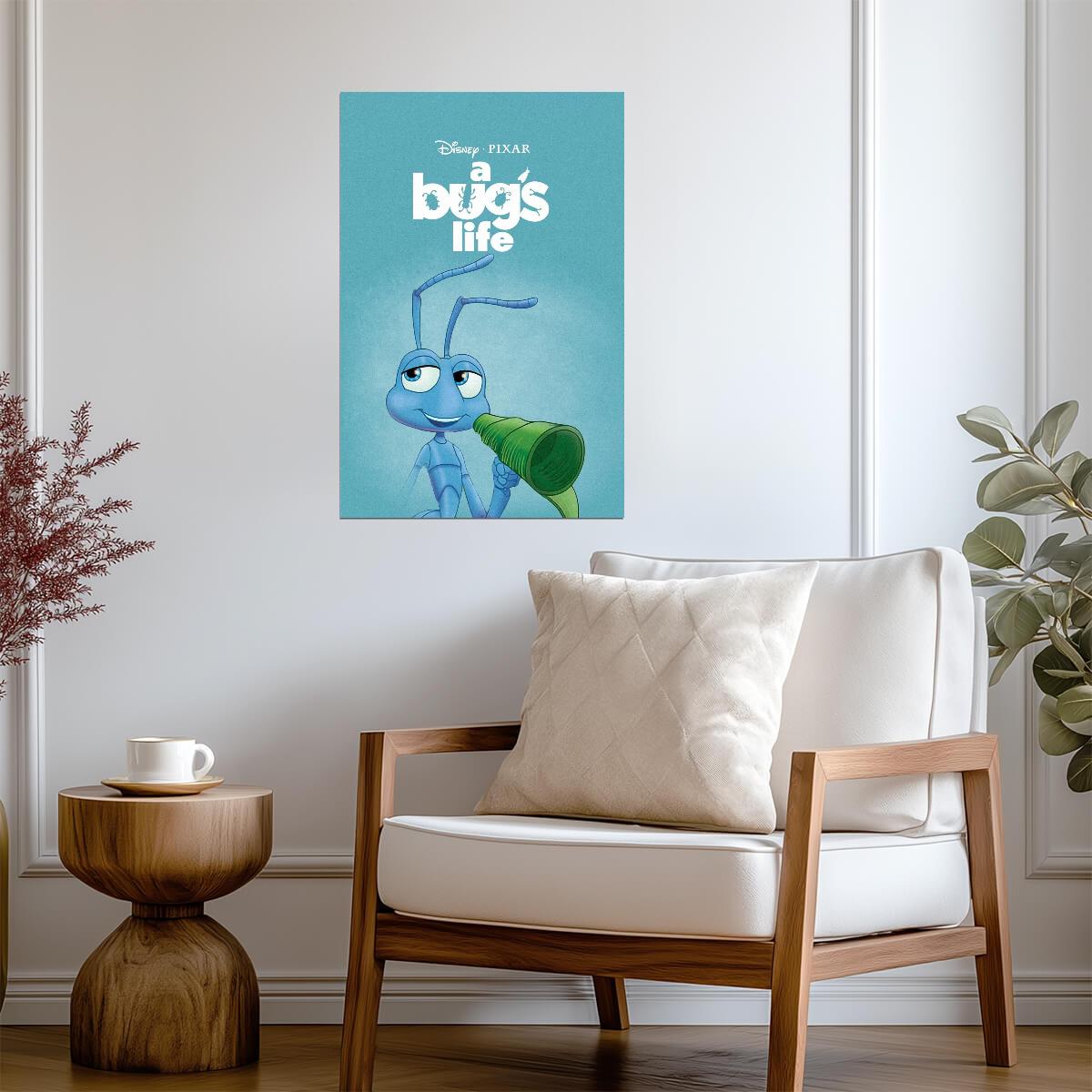 A Bug's Life Flik with a Leaf Megaphone Poster - Movies & TV Poster