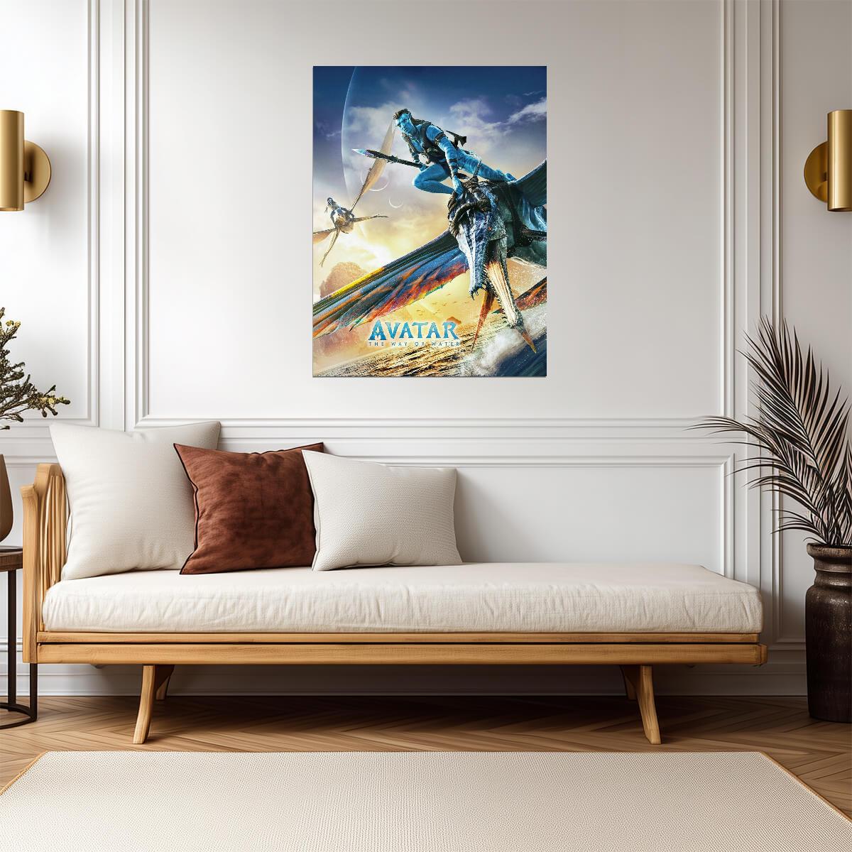 Avatar The Way of Water Movie Poster | Banshee Riders over the Waves - Movies & TV Poster