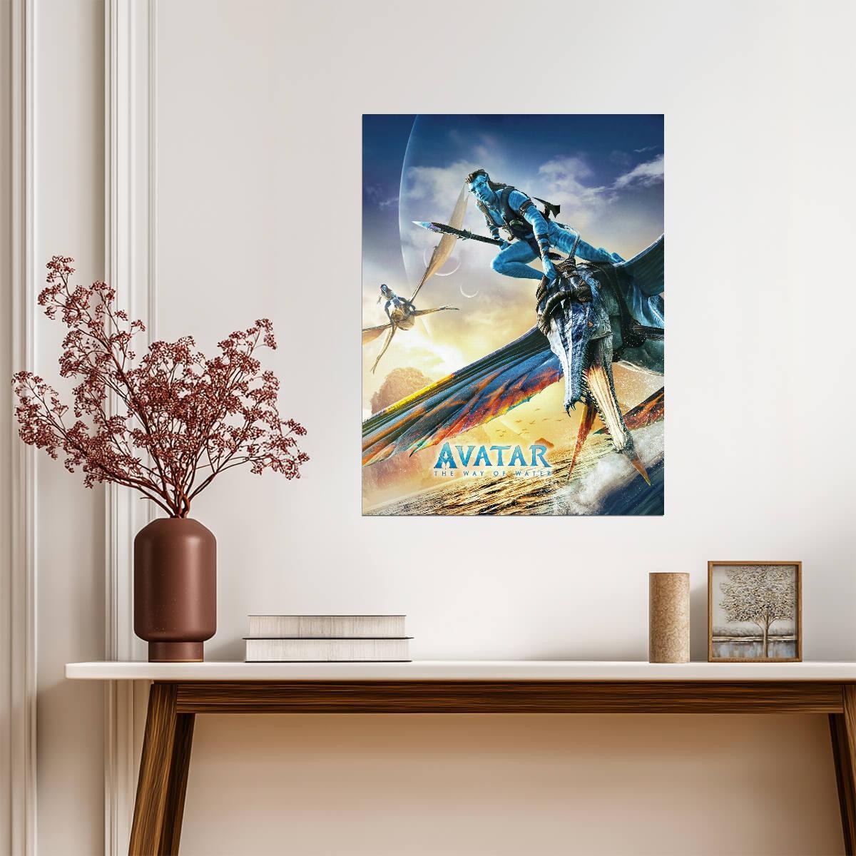 Avatar The Way of Water Movie Poster | Banshee Riders over the Waves - Movies & TV Poster