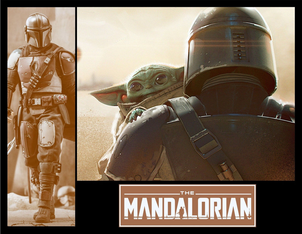 The Mandalorian TV Series Poster | Din Djarin and Grogu Collage - Movies & TV Poster