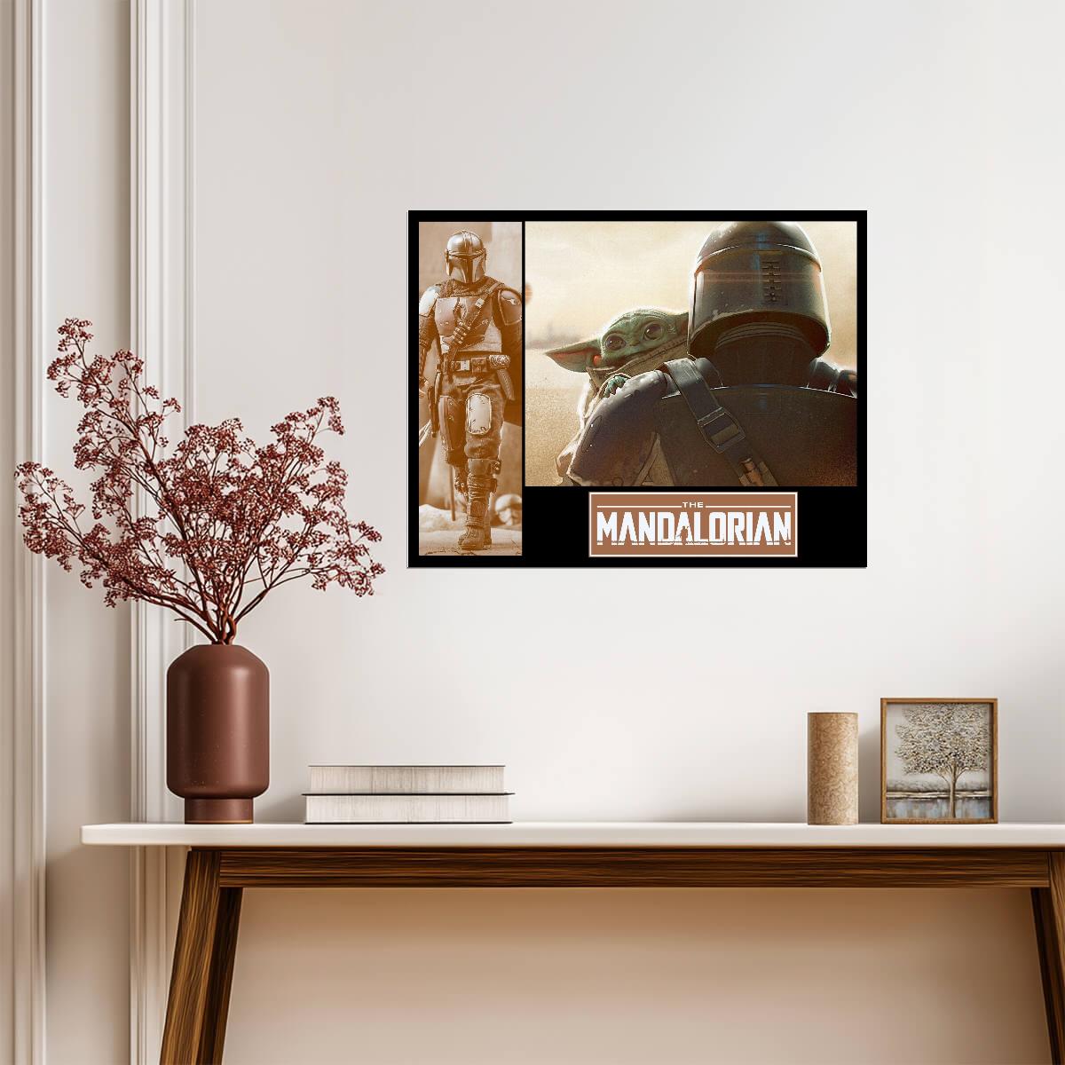 The Mandalorian TV Series Poster | Din Djarin and Grogu Collage - Movies & TV Poster