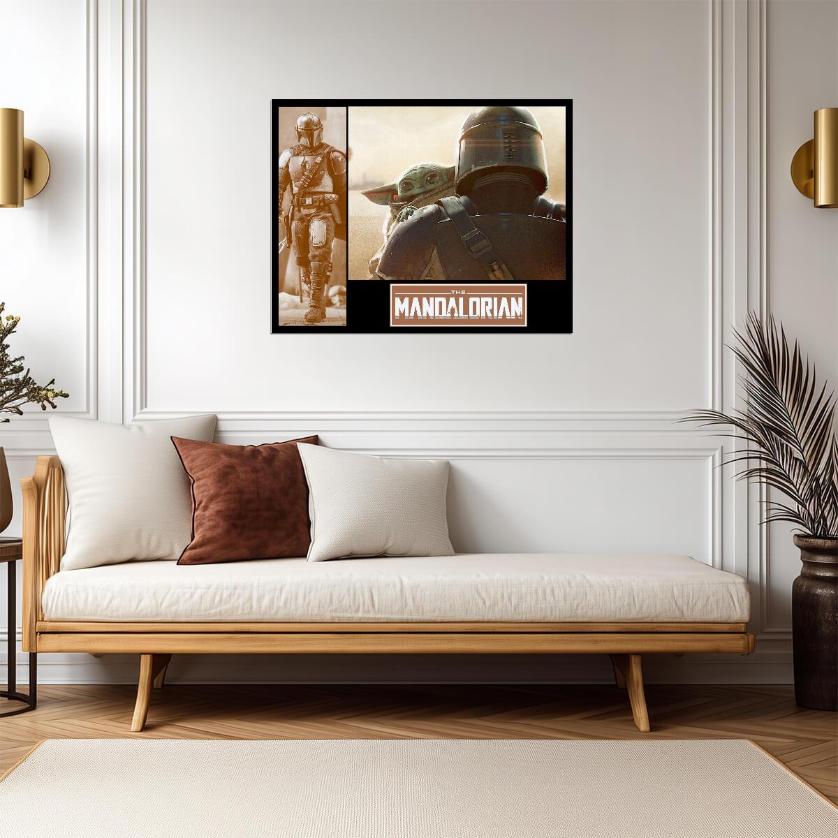 The Mandalorian TV Series Poster | Din Djarin and Grogu Collage - Movies & TV Poster
