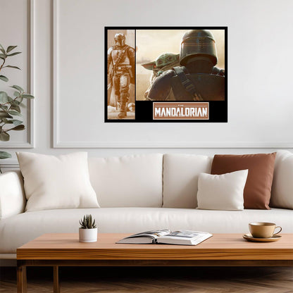 The Mandalorian TV Series Poster | Din Djarin and Grogu Collage - Movies & TV Poster