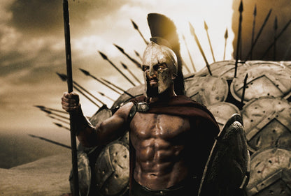 300 Leonidas Poster | Gerard Butler in a Spartan Helmet - Movies & TV Poster