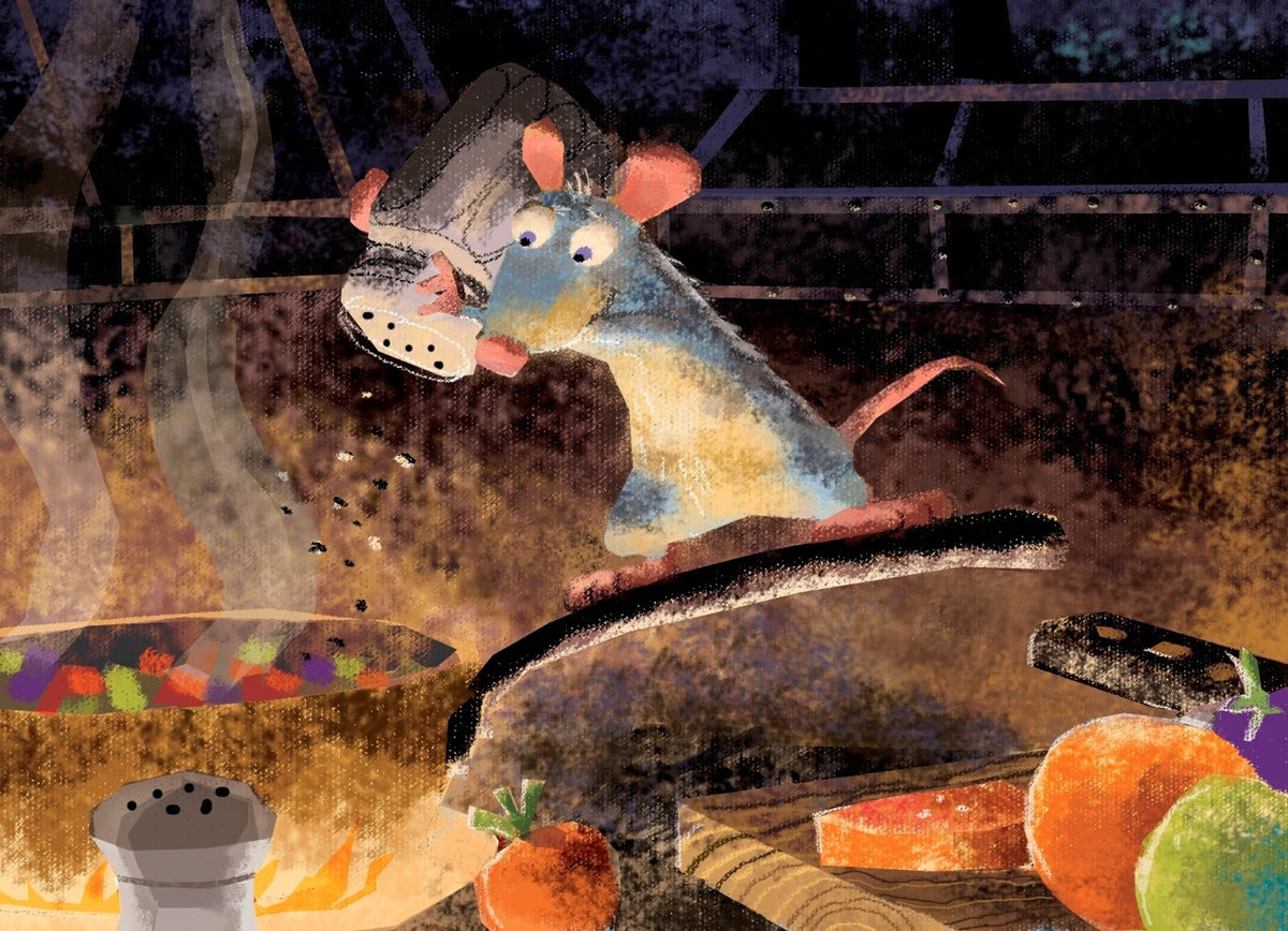 Ratatouille Movie Poster | Remy Cooking in Watercolor Style - Movies & TV Poster