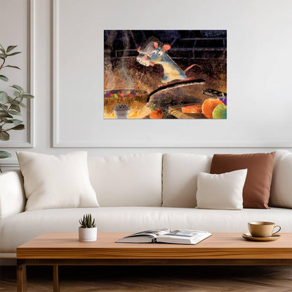 Ratatouille Movie Poster | Remy Cooking in Watercolor Style - Movies & TV Poster