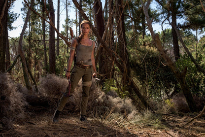 Tomb Raider 2018 Movie Poster | Alicia Vikander as Lara Croft with a Bow in the Jungle - Movies & TV Poster