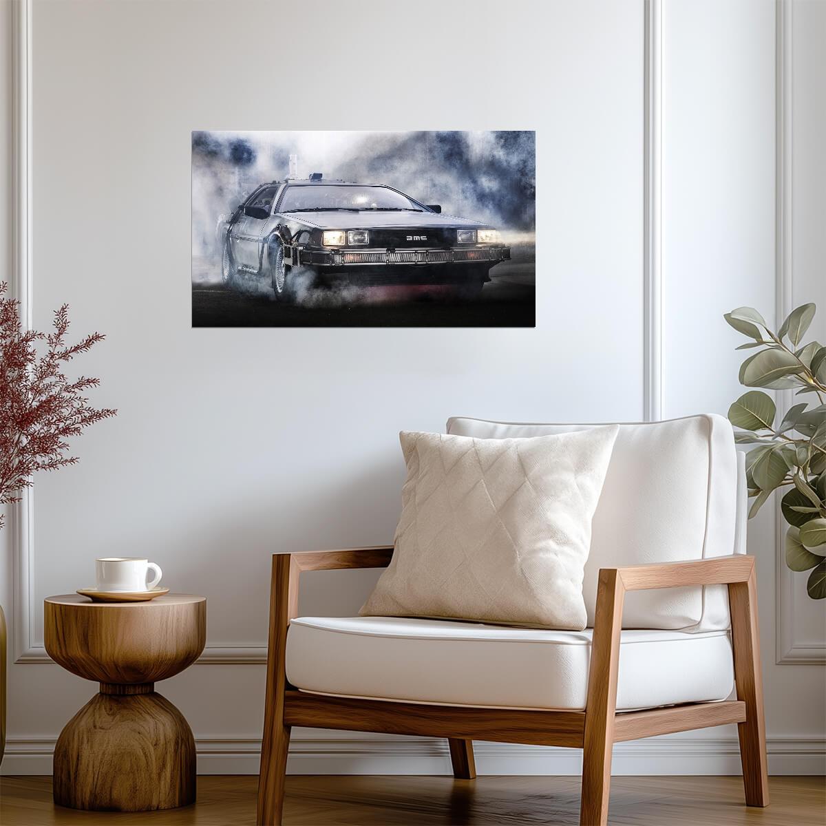 Back to the Future Movie Poster | DeLorean Driving through Smoke - Movies & TV Poster
