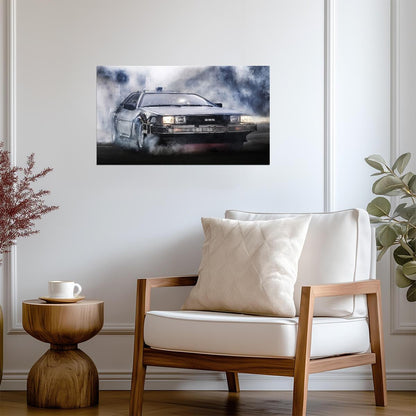 Back to the Future Movie Poster | DeLorean Driving through Smoke - Movies & TV Poster