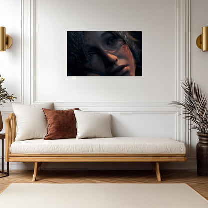 Tomb Raider Poster | Lara Croft's Face in Deep Shadow - Video Games Poster