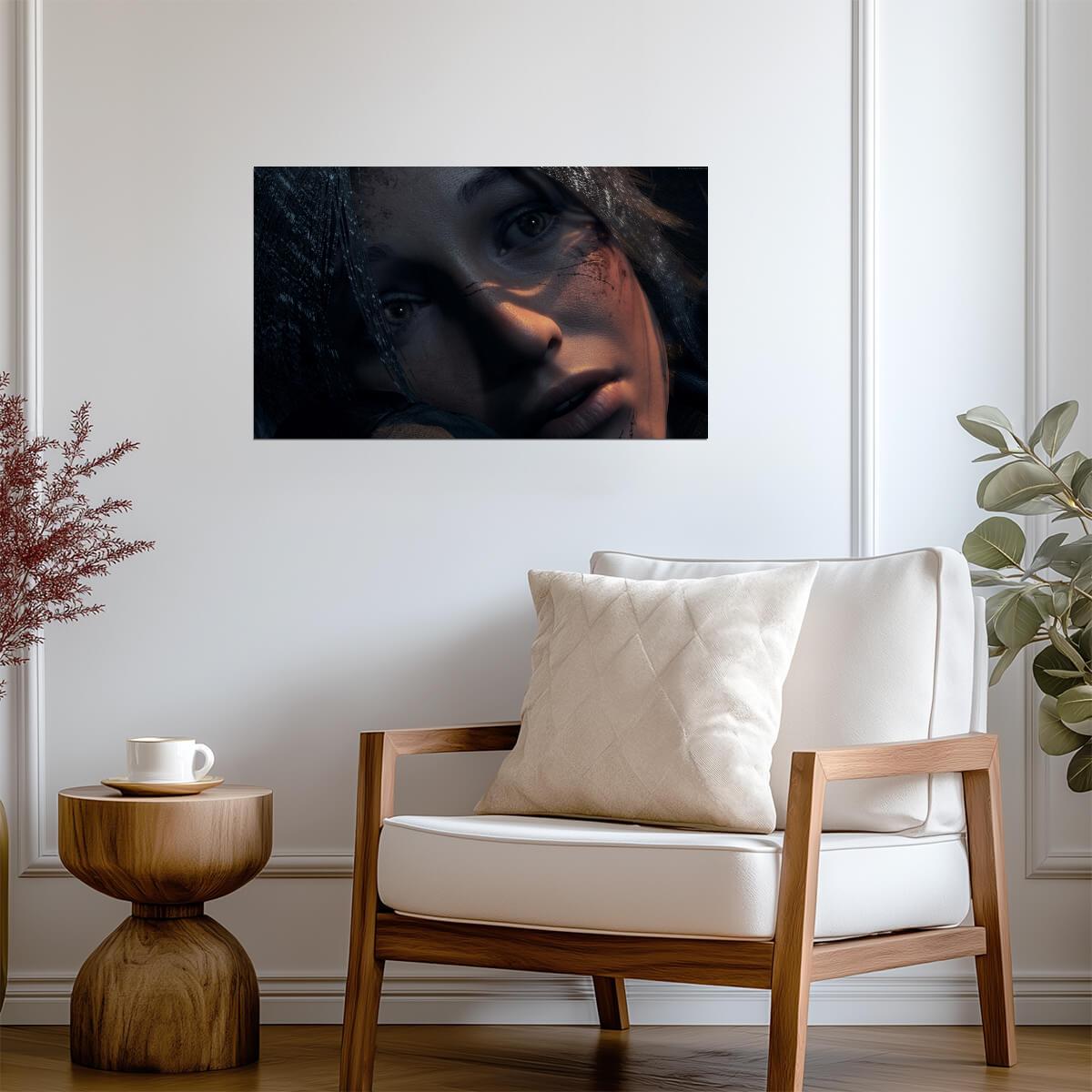 Tomb Raider Poster | Lara Croft's Face in Deep Shadow - Video Games Poster